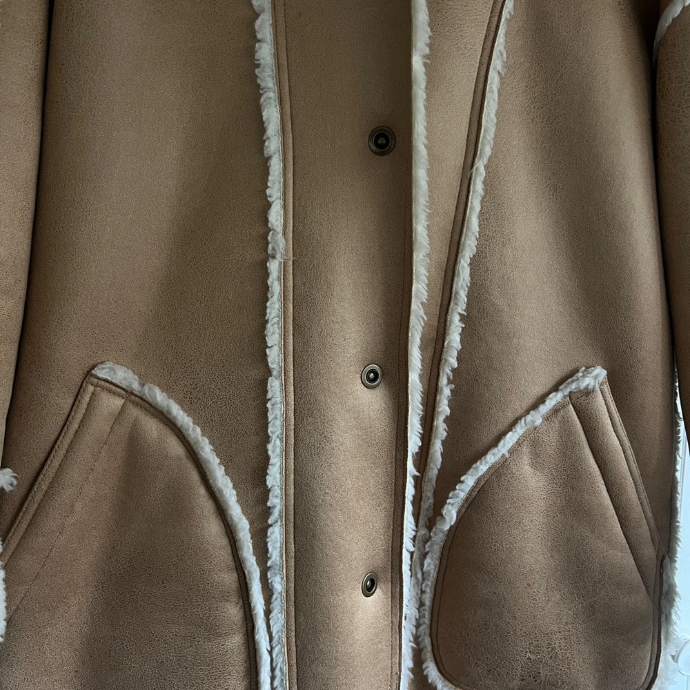 Women's Tan Shearling Coat - Picture 7 of 14